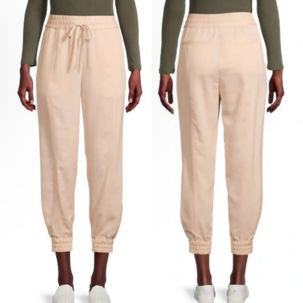 Derek Lam 10 Crosby Drawstring Jogger Pants Sz 10 Neutral Minimalist Lightweight